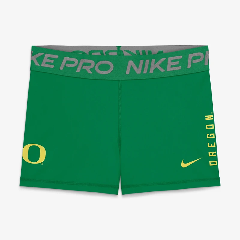 Women's Nike Green Oregon Ducks Pro Dri-FIT Mid-Rise Shorts