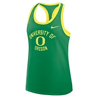 Women's Nike Green Oregon Ducks Uni Name Tri-Blend Dri-FIT Tank Top