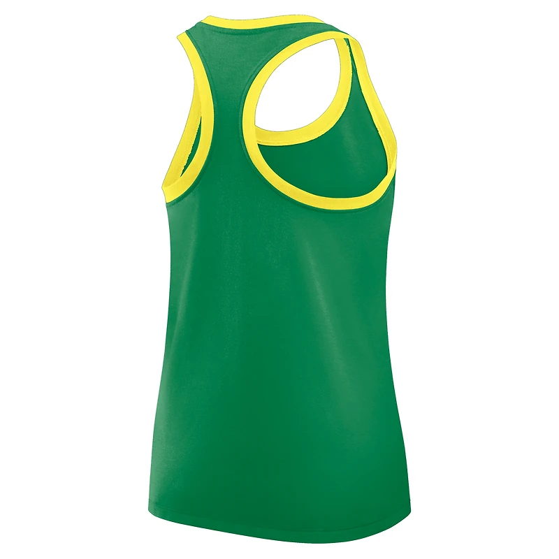 Women's Nike Green Oregon Ducks Uni Name Tri-Blend Dri-FIT Tank Top