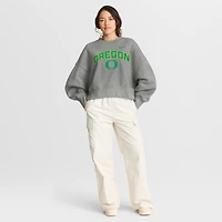Women's Nike Heather Gray Oregon Ducks Oversized Phoenix Arch Pullover Sweatshirt