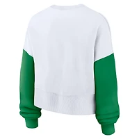 Women's Nike White Oregon Ducks Oversized Color-Block Pullover Sweatshirt