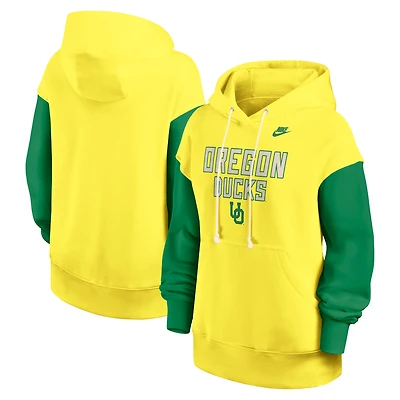 Women's Nike Yellow/Green Oregon Ducks Oversized Legacy Phoenix Pullover Hoodie