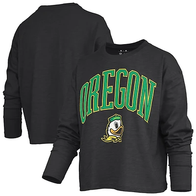 T-shirt à manches longues Pressbox Black Oregon Ducks Motley Box pour femme