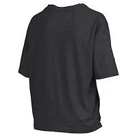 T-shirt surdimensionné flammé blanc Pressbox pour femme avec logo Nelson Arch Over, longueur à la taille, des Oregon Ducks