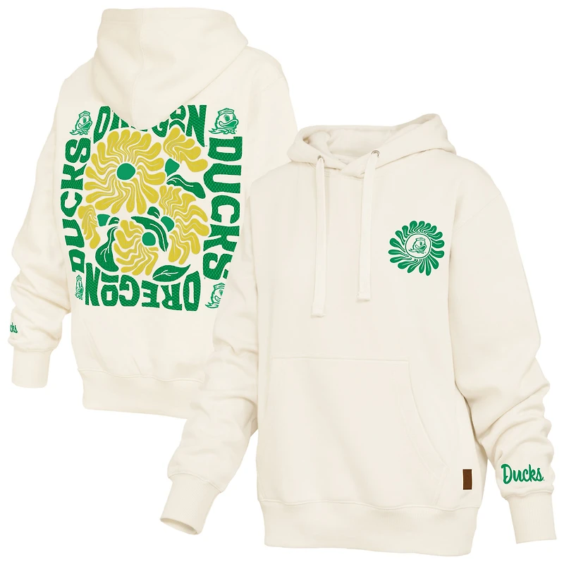 Women's Pressbox Cream Oregon Ducks Elena Janise Hoodie