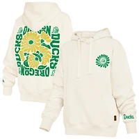 Women's Pressbox  Cream Oregon Ducks Elena Janise Hoodie