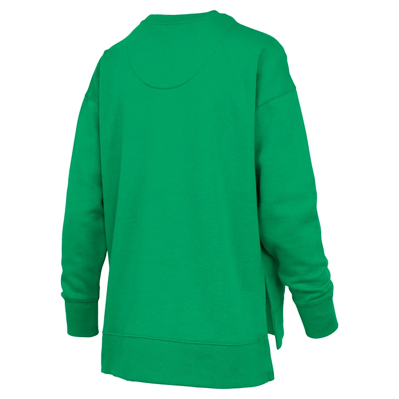 Women's Pressbox Green Oregon Ducks Bonanza Chenille Harper Script Sweatshirt