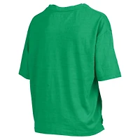 Women's Pressbox Green Oregon Ducks Nelson Arch Over Logo Waist Length Oversized Slub T-Shirt