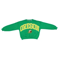 Sweat-shirt surdimensionné Janice vert Pressbox pour femme, longueur taille, Oregon Ducks