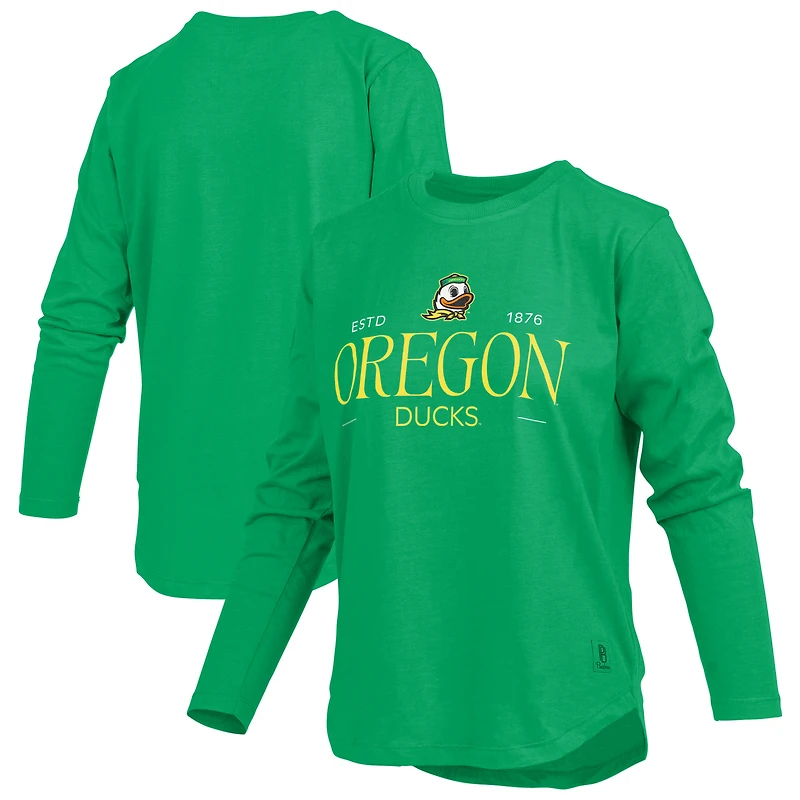 Women's Pressbox Green Oregon Ducks Silveron Long Sleeve T-Shirt
