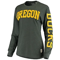 T-shirt à manches longues Pressbox Green Oregon Ducks Two-Hit Canyon pour femme