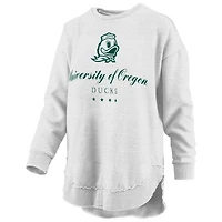 Women's Pressbox Heather Gray Oregon Ducks Field Day Melange Poncho Pullover Sweatshirt