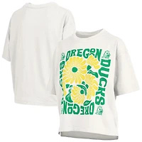 T-shirt oversize en jersey flammé blanc Oregon Ducks Elena pour femme, Pressbox