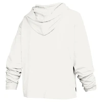 Women's Pressbox  White Oregon Ducks Faye Long Sleeve Hooded Slub T-Shirt