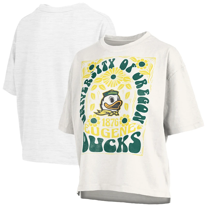Women's Pressbox White Oregon Ducks Harmony Oversized T-Shirt