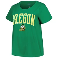 T-shirt à col rond avec logo en arc sur la poitrine pour femme, vert, grande taille, Oregon Ducks