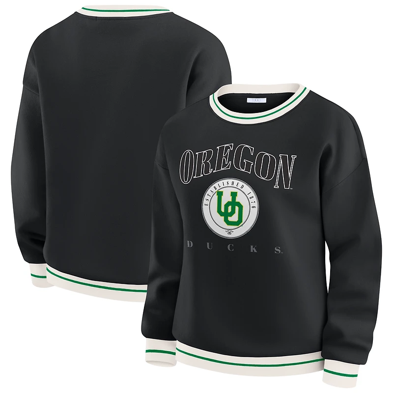 Women's WEAR by Erin Andrews Black Oregon Ducks Seal Sweatshirt