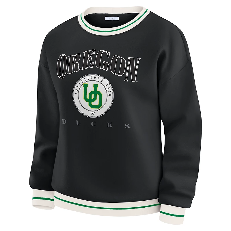 Women's WEAR by Erin Andrews Black Oregon Ducks Seal Sweatshirt