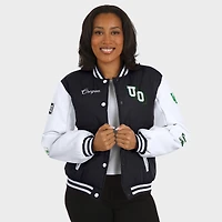 Women's WEAR by Erin Andrews  Black Oregon Ducks Varsity Puffer Jacket