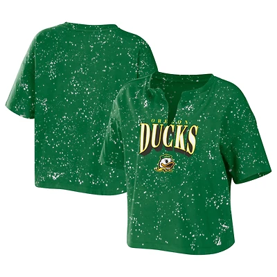 T-shirt court à col cranté vert Oregon Ducks de la marque WEAR by Erin Andrews pour femmes
