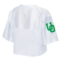 T-shirt court à col en V maille blanche ZooZatz pour femme
