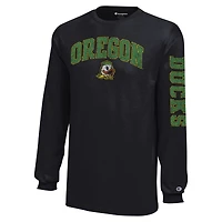 Youth Champion Black Oregon Ducks Distressed Arch Over Logo Long Sleeve T-Shirt