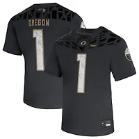Youth Nike #1 Anthracite Oregon Ducks Shoe Duck Vapor Fusion Jersey