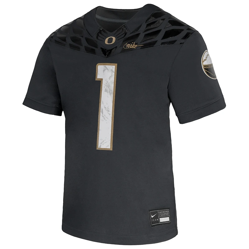 Youth Nike #1 Anthracite Oregon Ducks Shoe Duck Vapor Fusion Jersey