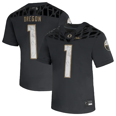 Youth Nike #1 Anthracite Oregon Ducks Shoe Duck Vapor Fusion Jersey