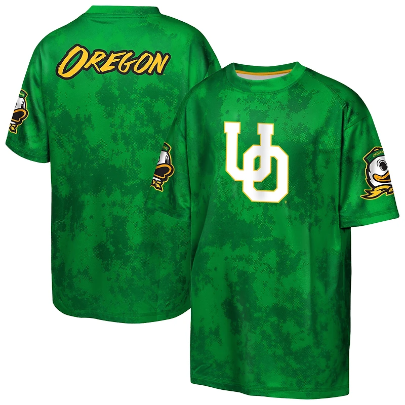 T-shirt sublimé Outerstuff vert pour jeunes, motif hors-jeu des Oregon Ducks