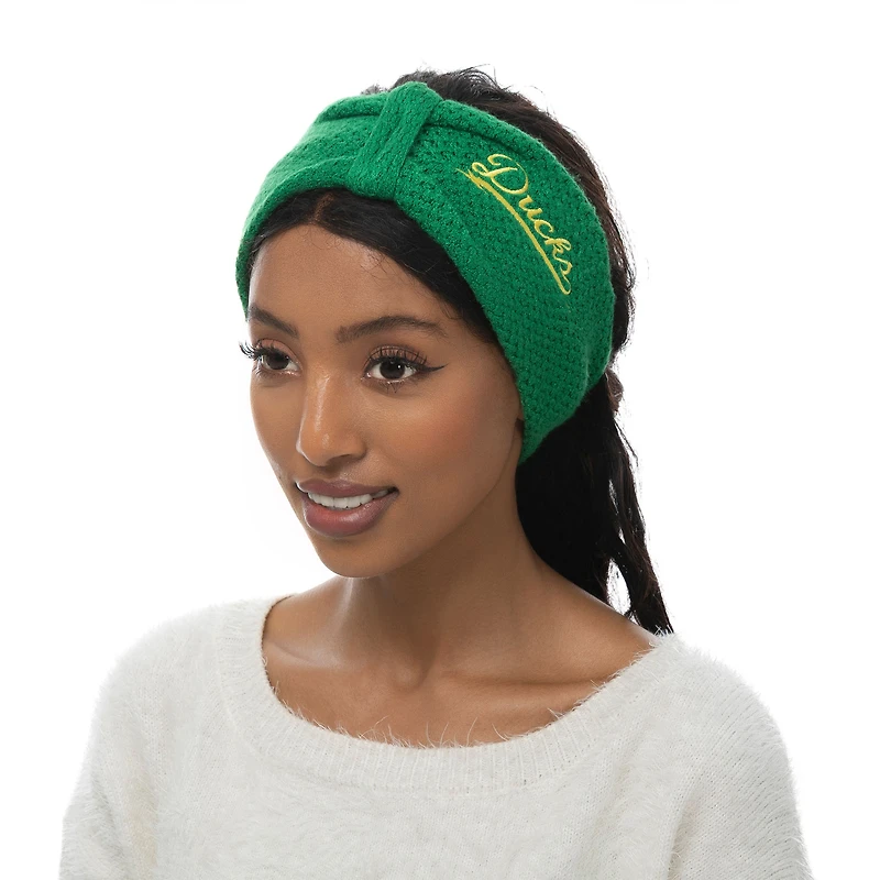 ZooZatz Oregon Ducks Knit Bow Headband & Mittens Bundle