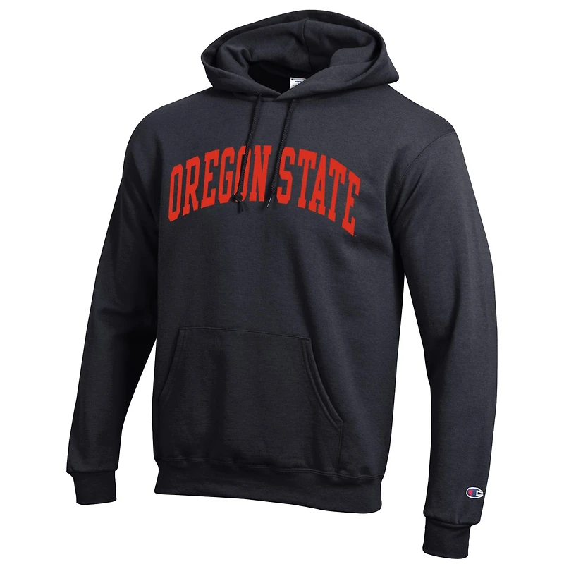 Men's Champion  Black Oregon State Beavers Basic Arch Fleece Pullover Hoodie