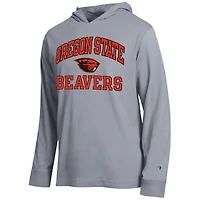Men's Champion  Heather Gray Oregon State Beavers High Motor All-Star Long Sleeve Hooded T-Shirt