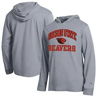 T-shirt à capuche manches longues Champion Heather Gray Oregon State Beavers High Motor All-Star pour homme