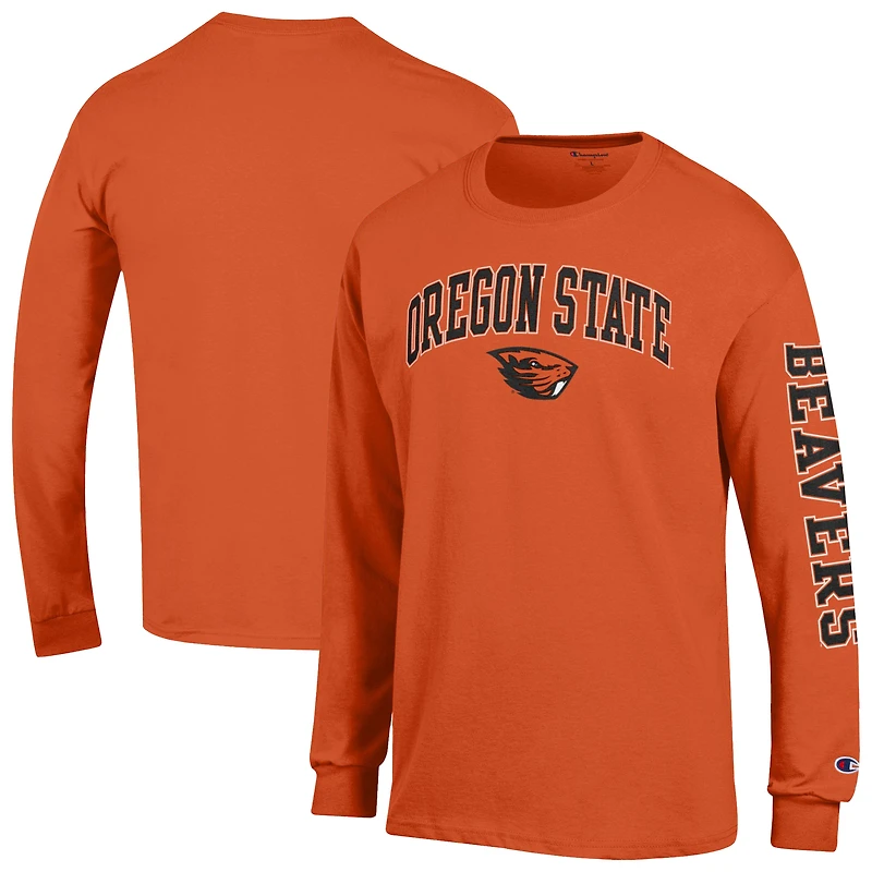 Men's Champion  Orange Oregon State Beavers Arch Over Logo 2-Hit Long Sleeve T-Shirt