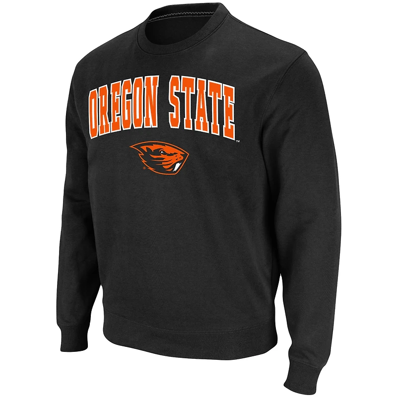 Sweat-shirt à col rond Colosseum pour homme, gris chiné, avec logo et arche des Oregon State Beavers