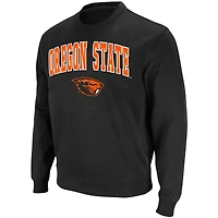 Sweat-shirt à col rond Colosseum pour homme, gris chiné, avec logo et arche des Oregon State Beavers