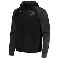Men's Colosseum Black Oregon State Beavers Blackout 3.0 Tonal Raglan Full-Zip Hoodie