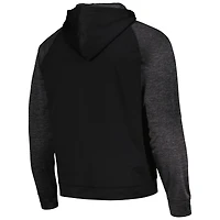 Men's Colosseum Black Oregon State Beavers Blackout 3.0 Tonal Raglan Full-Zip Hoodie