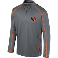 Men's Colosseum Black Oregon State Beavers Cameron Quarter-Zip Windshirt