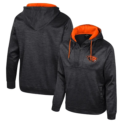 Men's Colosseum Black Oregon State Beavers Cypher Half-Zip Hoodie