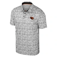 Men's Colosseum Black Oregon State Beavers It's Time! Allover Print Polo
