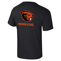 T-shirt Colosseum Black Oregon State Beavers Logo Lockup 2-Hit Active Blend pour hommes