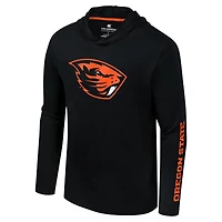 Men's Colosseum Black Oregon State Beavers Logo Lockup Active Blend Long Sleeve  T-Shirt Hoodie