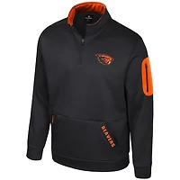 Veste polaire à quart de zip Colosseum Black Oregon State Beavers pour homme