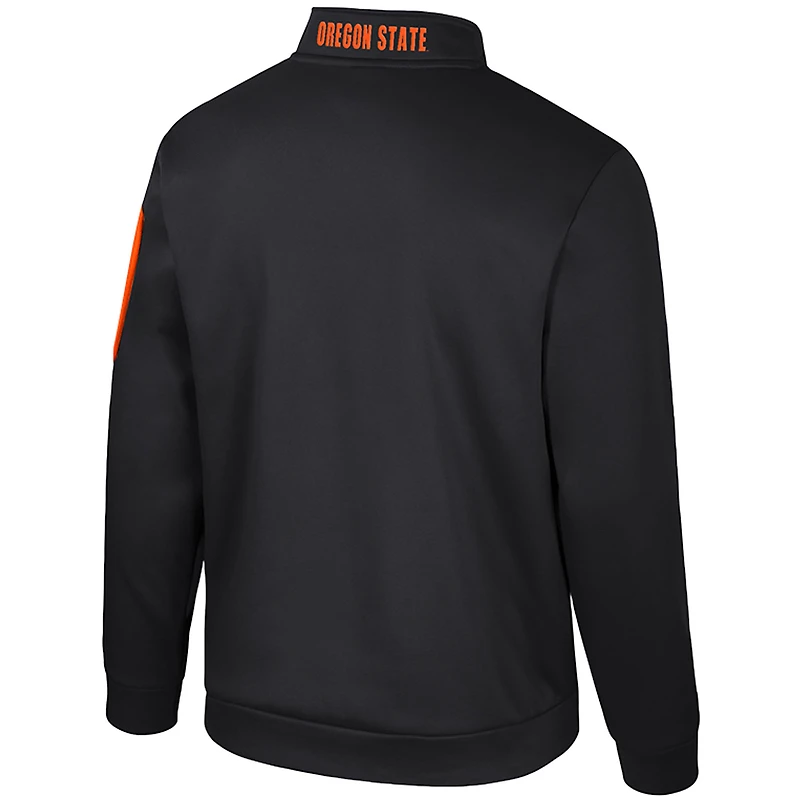Veste polaire à quart de zip Colosseum Black Oregon State Beavers pour homme