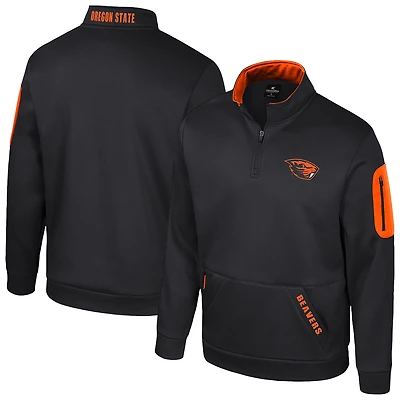 Veste polaire à quart de zip Colosseum Black Oregon State Beavers pour homme