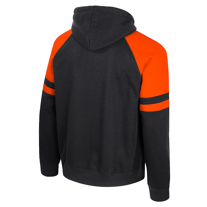 Men's Colosseum  Black Oregon State Beavers Todd Raglan Pullover Hoodie