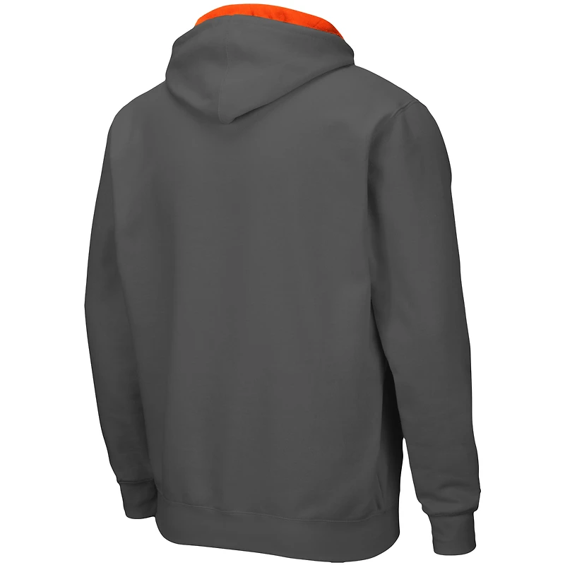 Men's Colosseum Charcoal Oregon State Beavers Arch & Logo 3.0 Full-Zip Hoodie