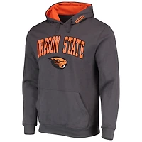 Men's Colosseum Charcoal Oregon State Beavers Arch & Logo 3.0 Pullover Hoodie